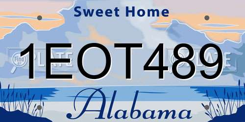 1EOT489 Alabama License Plate