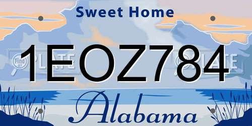 1EOZ784 Alabama License Plate