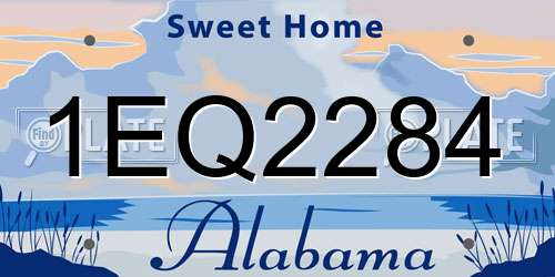 1EQ2284 Alabama License Plate