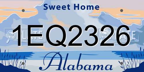 1EQ2326 Alabama License Plate