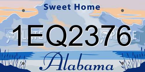 1EQ2376 Alabama License Plate