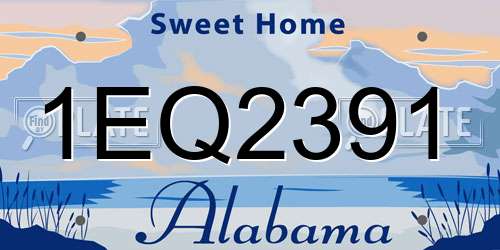 1EQ2391 Alabama License Plate