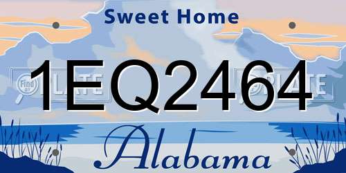 1EQ2464 Alabama License Plate