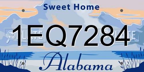 1EQ7284 Alabama License Plate