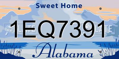 1EQ7391 Alabama License Plate