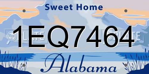 1EQ7464 Alabama License Plate