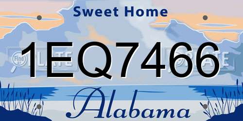 1EQ7466 Alabama License Plate