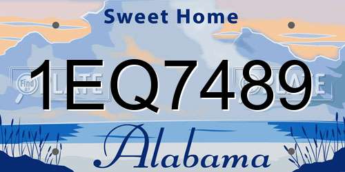 1EQ7489 Alabama License Plate