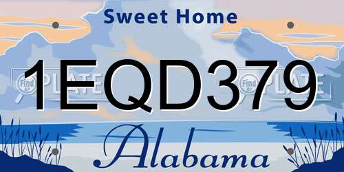 1EQD379 Alabama License Plate