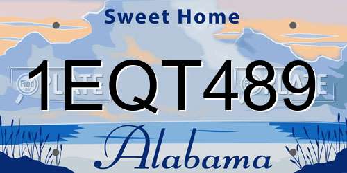 1EQT489 Alabama License Plate
