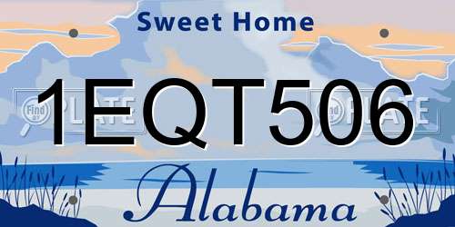 1EQT506 Alabama License Plate