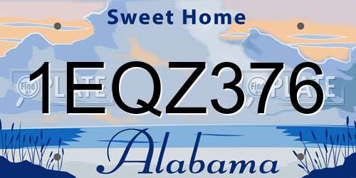 1EQZ376 Alabama License Plate