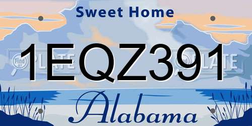 1EQZ391 Alabama License Plate