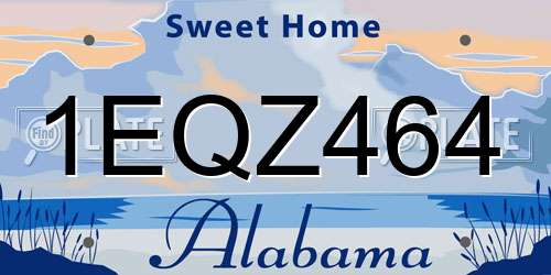 1EQZ464 Alabama License Plate