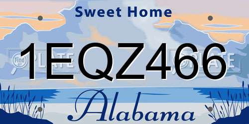 1EQZ466 Alabama License Plate