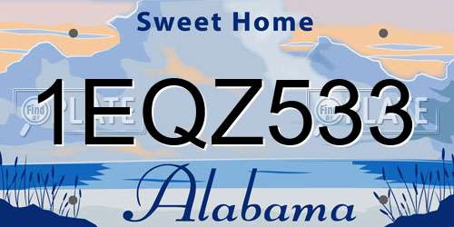 1EQZ533 Alabama License Plate