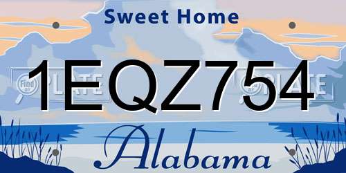 1EQZ754 Alabama License Plate