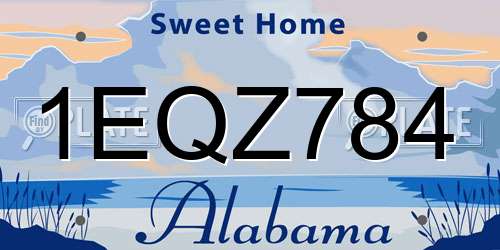 1EQZ784 Alabama License Plate
