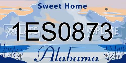 1ES0873 Alabama License Plate