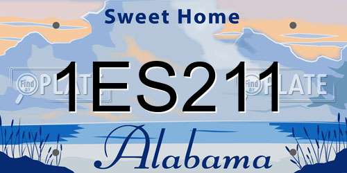 1ES211 Alabama License Plate