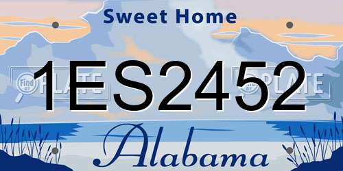 1ES2452 Alabama License Plate