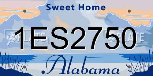 1ES2750 Alabama License Plate
