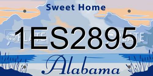 1ES2895 Alabama License Plate