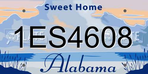 1ES4608 Alabama License Plate