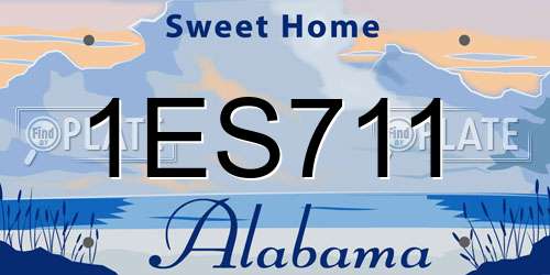 1ES711 Alabama License Plate