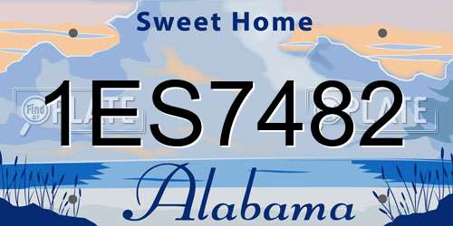 1ES7482 Alabama License Plate