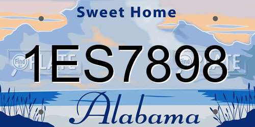 1ES7898 Alabama License Plate