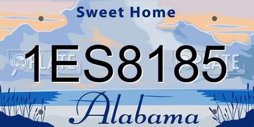 1ES8185 Alabama License Plate