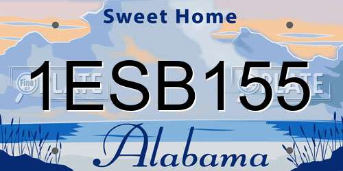 1ESB155 Alabama License Plate