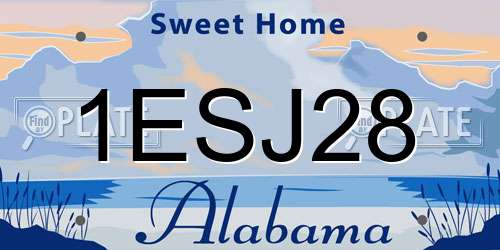 1ESJ28 Alabama License Plate