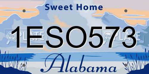 1ESO573 Alabama License Plate