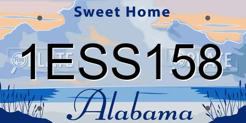 1ESS158 Alabama License Plate