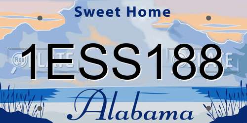 1ESS188 Alabama License Plate