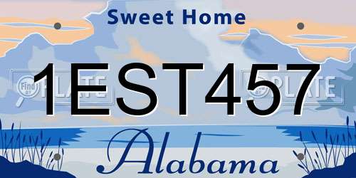 1EST457 Alabama License Plate