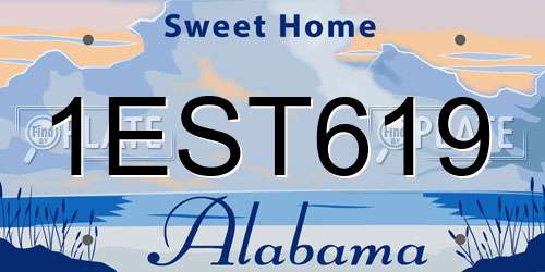 1EST619 Alabama License Plate
