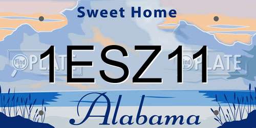 1ESZ11 Alabama License Plate
