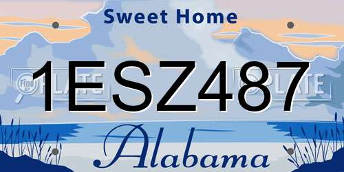 1ESZ487 Alabama License Plate
