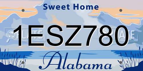 1ESZ780 Alabama License Plate