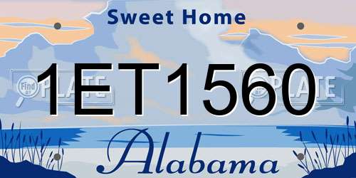 1ET1560 Alabama License Plate