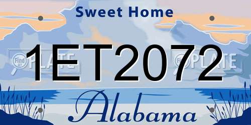 1ET2072 Alabama License Plate