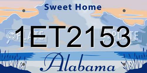 1ET2153 Alabama License Plate