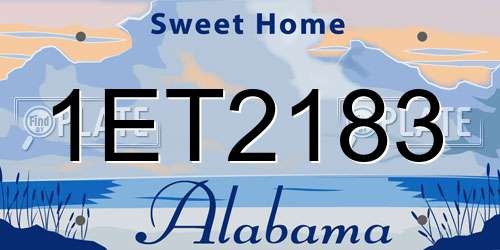 1ET2183 Alabama License Plate