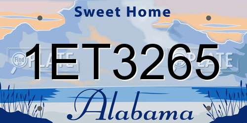 1ET3265 Alabama License Plate