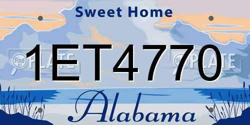 1ET4770 Alabama License Plate