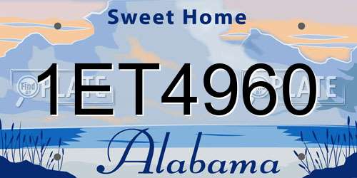 1ET4960 Alabama License Plate
