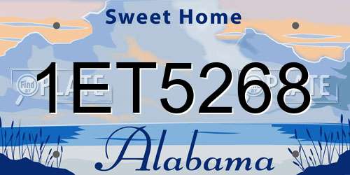 1ET5268 Alabama License Plate